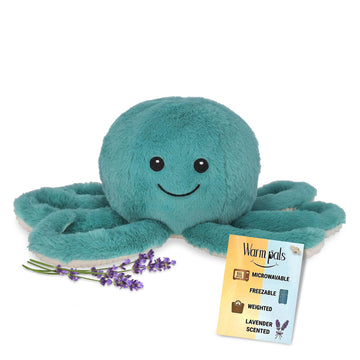 Octopus - Microwavable & Weighted Plush Stuffed Animal - Heated Plushie for Warmth - Cute, Soft, Cozy Toy for Adults & Children (Boys, Girls