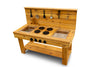 Noble Toys XL Cedar Outdoor Mud Kitchen Centered with Backsplash and Stovetop for Toddlers Kids | Pretend Play Table | Sensory Table | Outside Playset