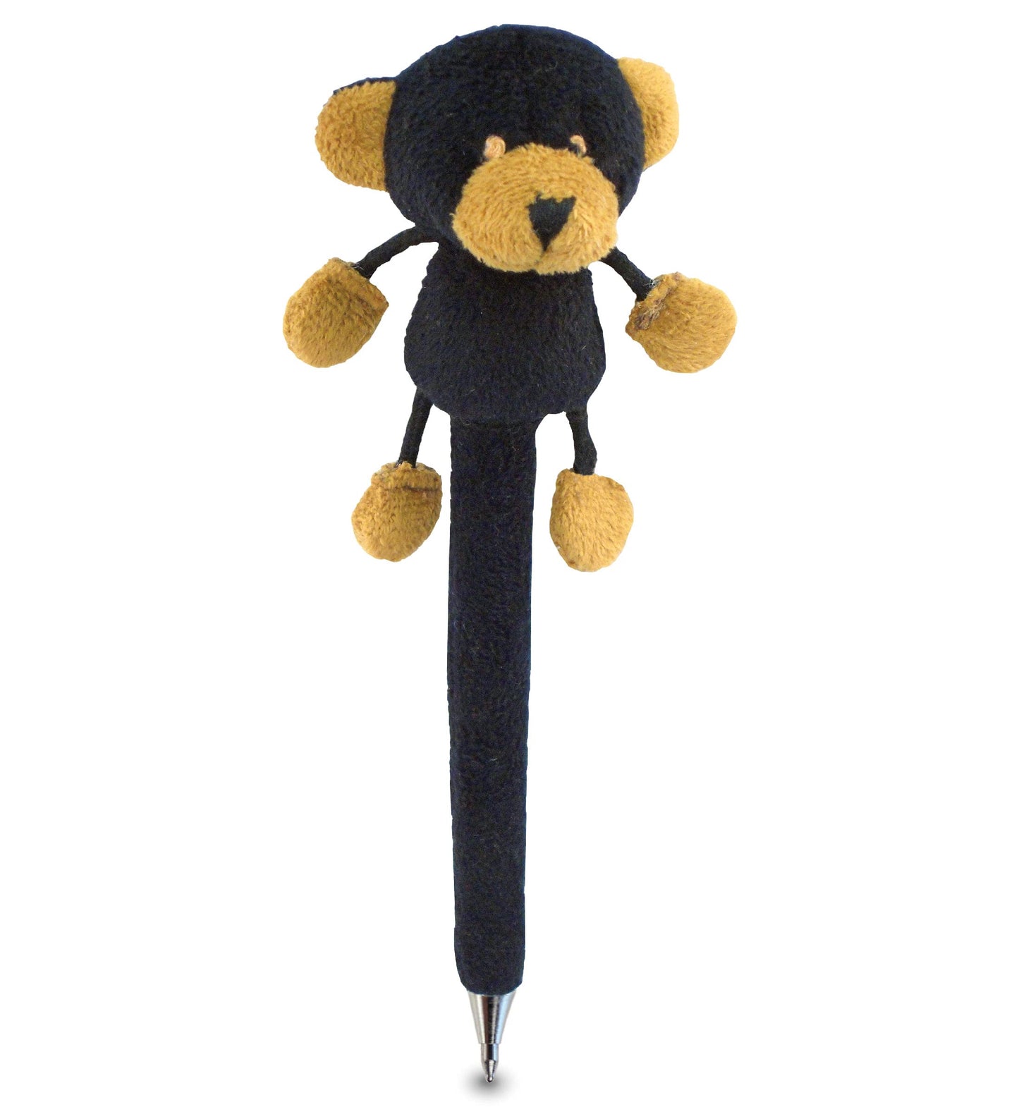 Puzzled DolliBu Black Bear Plush Pen - Cute & Soft Wild Life Stuffed Animal Ballpoint Novelty Pen Toy, Writing Pen Instrument For School & Office Desk