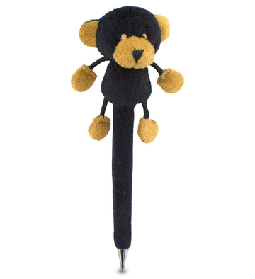 Puzzled DolliBu Black Bear Plush Pen - Cute & Soft Wild Life Stuffed Animal Ballpoint Novelty Pen Toy, Writing Pen Instrument For School & Office Desk