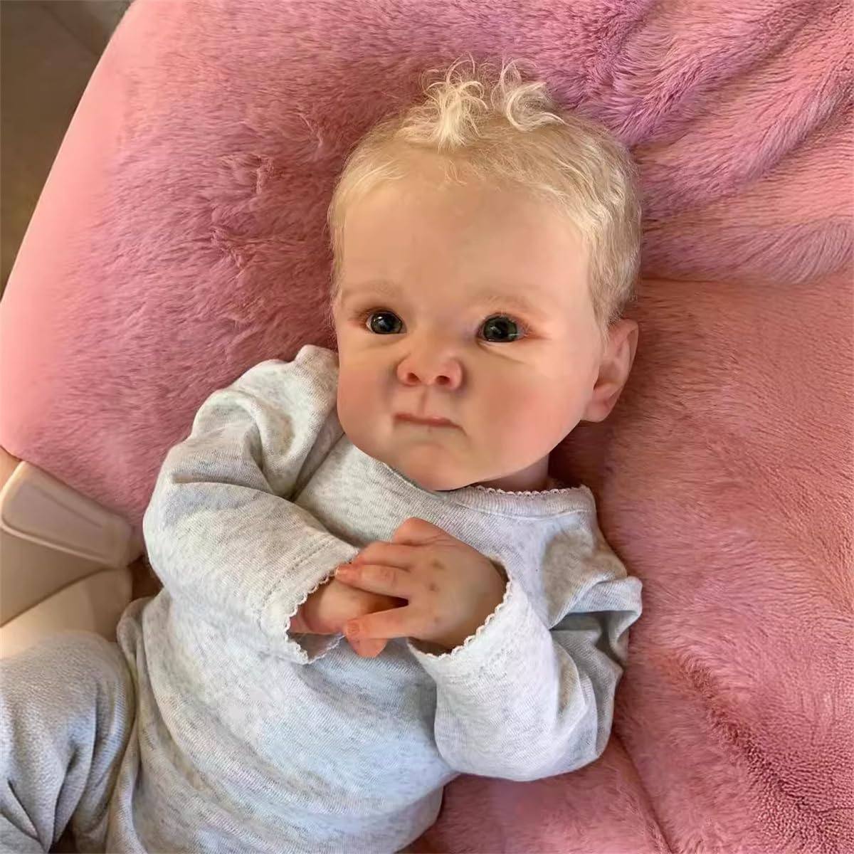GYCV Lifelike Reborn Baby Dolls Boys - 18 Inch Real Baby Feeling Realistic-Newborn Baby Doll Soft Weighted Vinyl Body Real Life Baby Dolls with