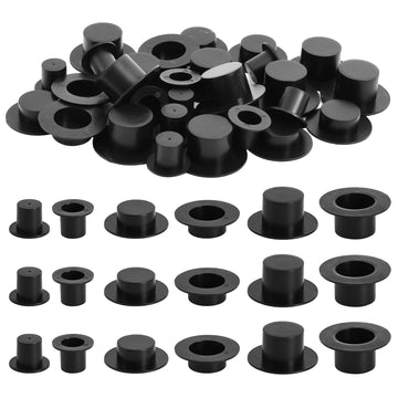 HUIANER Mini Black Top Hats 30PCS Miniature Top Hat Plastic Mini Doll Hats for Dollhouse Art Crafts DIY Supplies