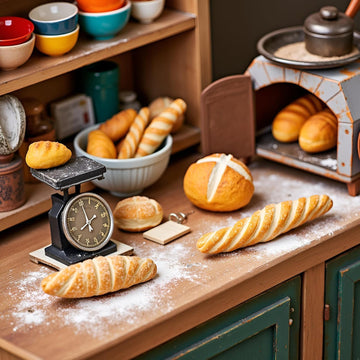 8Pcs 1/12 Miniature Bread Resin Dollhouse Decoration Mix Bakery Bread Mini House Food Decoration Accessories