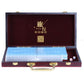 Erencook Miniature Chinese Mahjong Game Set with Foldable Table 144 Mini-Tiles, Case, and Accessories, Travel Set (Blue, 22MM)