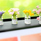 2PCS Mini Smell The Fragrant Rabbit & Flower Vase Decorations - Handmade Resin Vases with Purple Jasmine for Micro Landscape, Automobile Interior, DIY