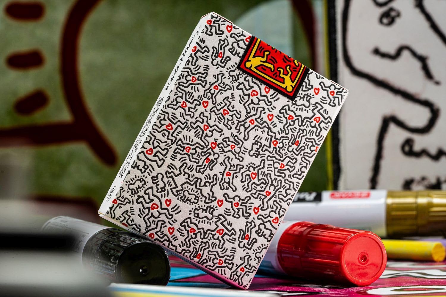theory11 Keith Haring Playing Cards - Pop Art Poker Deck with Bold Character Artwork, Magic, Cardistry, Game Night Gift for Art Lovers, Card