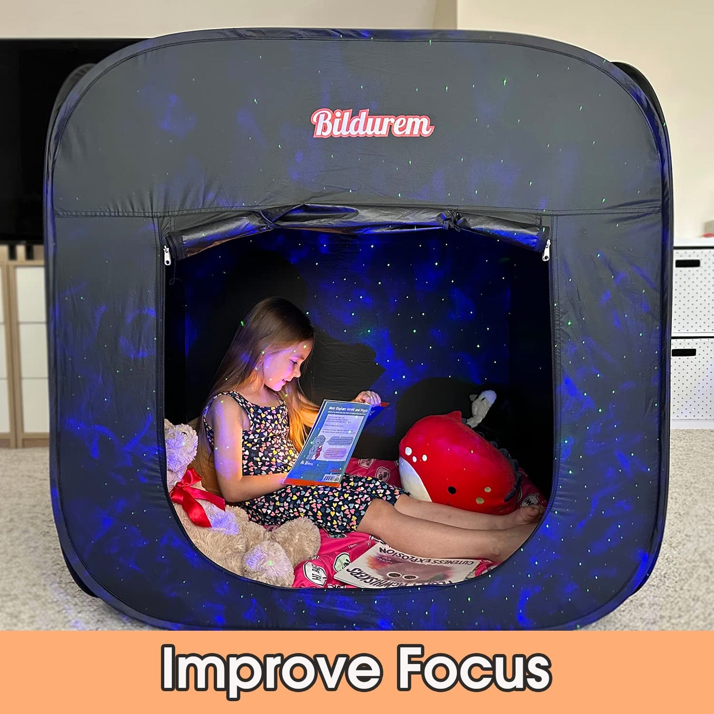 Sensory Tent for Kids with Autism, ADHD, SPD - Calm Corner Helps Children Relax, Reduce Anxiety & Improve Focus - Portable Pop-up Blackout Play Tent