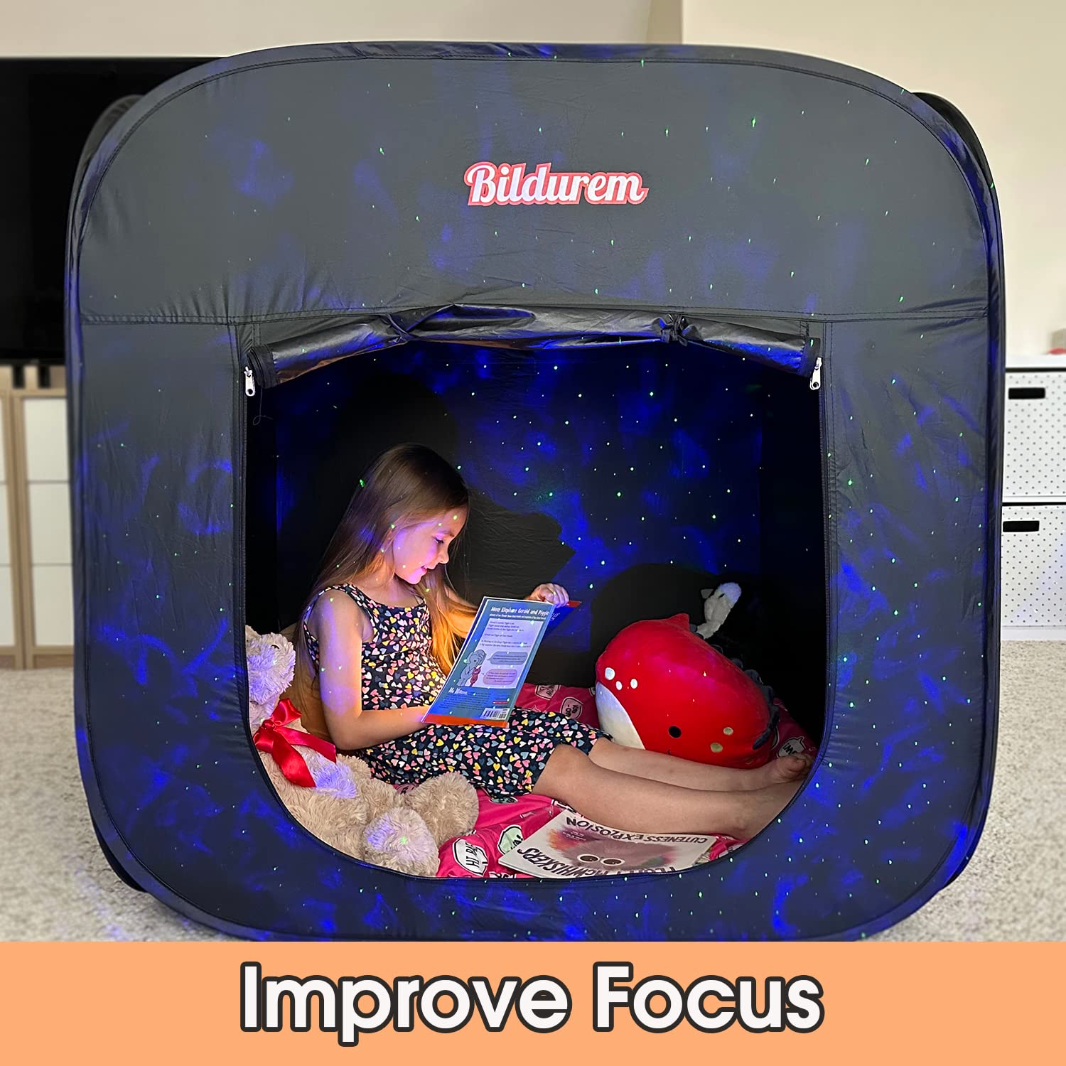 Sensory Tent for Kids with Autism, ADHD, SPD - Calm Corner Helps Children Relax, Reduce Anxiety & Improve Focus - Portable Pop-up Blackout Play Tent