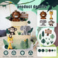 19pcs Safari Animal Cake Topper - Jungle Wild Cake Toppers with Leaves Balls Cake Decorations for Safari Animals Themed Birthday Party Decorations