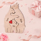 Personalized Wooden Bear Family Puzzle with Names, Custom Puzzles