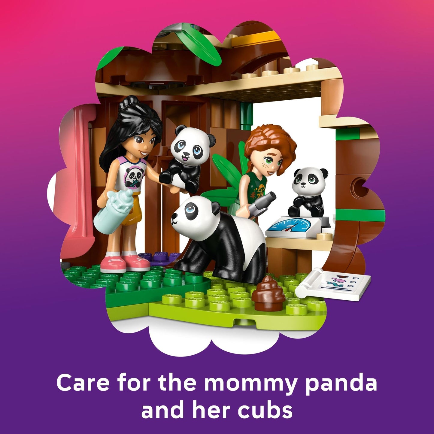 LEGO Friends Panda Sanctuary Animal Care Building Toy - Playset for Girls & Boys, Ages 7+ - Gift Idea for Birthdays - W/ 2 Minifigures & Panda Toys