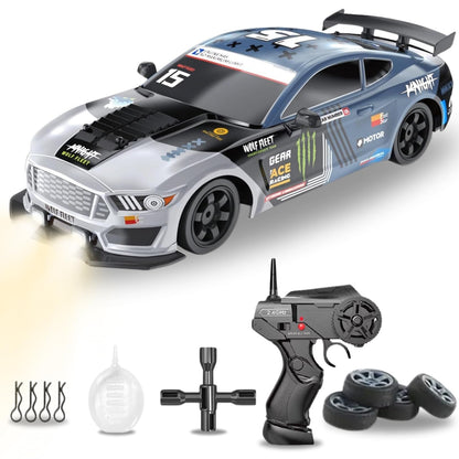 Liberty Imports RC Drift Car 1/16 2.4GHz 4WD Remote Control Sport Racing On-Road Vehicle with LED Light, Batteries and Drift Tires (Silver)