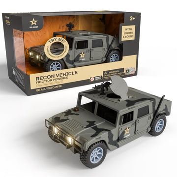 Lollipop U.S. Army Recon Vehicle, Military Vehicle Toys, Army Battle Truck, with Light & Sound, Roof Hatch Open & Close Features, and More. Perfect
