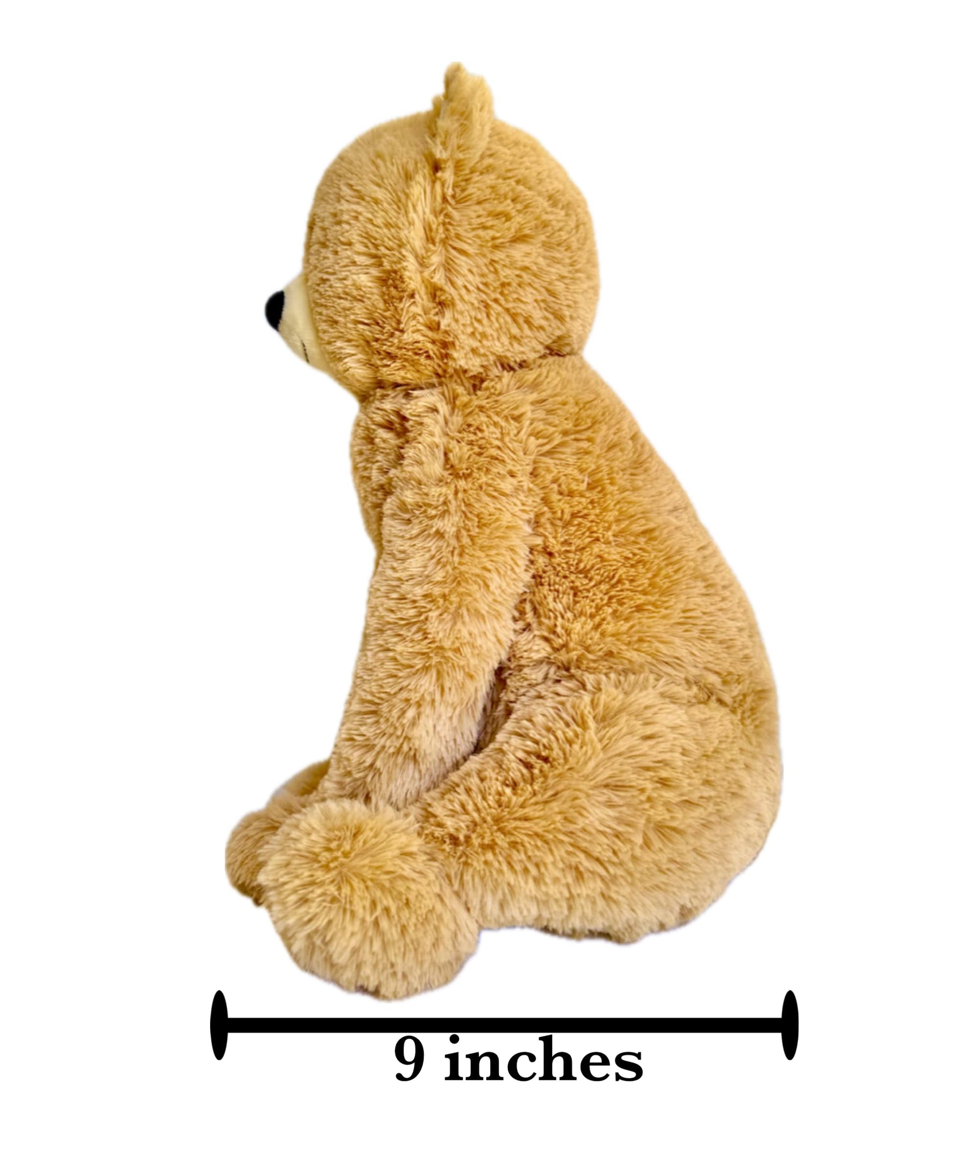 GLEAMING Teddy Bear with Zippered Pocket and Carrying Strap Handle,Bear Plush Toy, 14 inch, Grizzly Bear Brown, Stuffed Animals for Kids, Soft Cuddly
