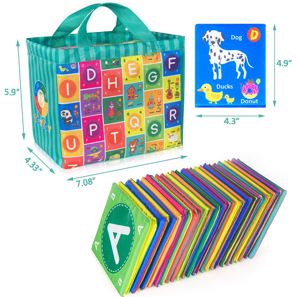 Alphabet Flash Cards for Toddlers, 26Pcs Baby Soft Letter Flash Cards