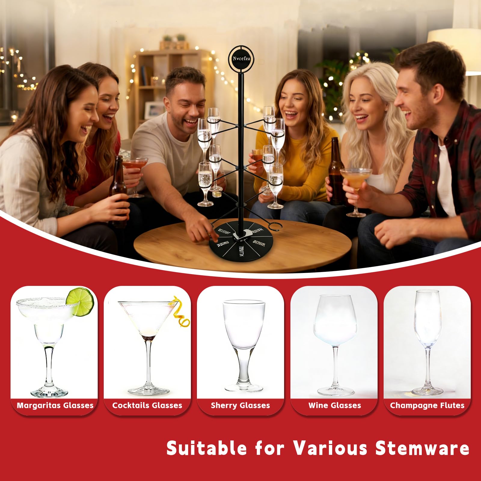 Nvcefza Metal Cocktail Tree Stand Heavy Duty 3 Tier Tree Drink Tower with 12 Holders for Champagne Martini Cup Fun Party Drinking for Party Holiday