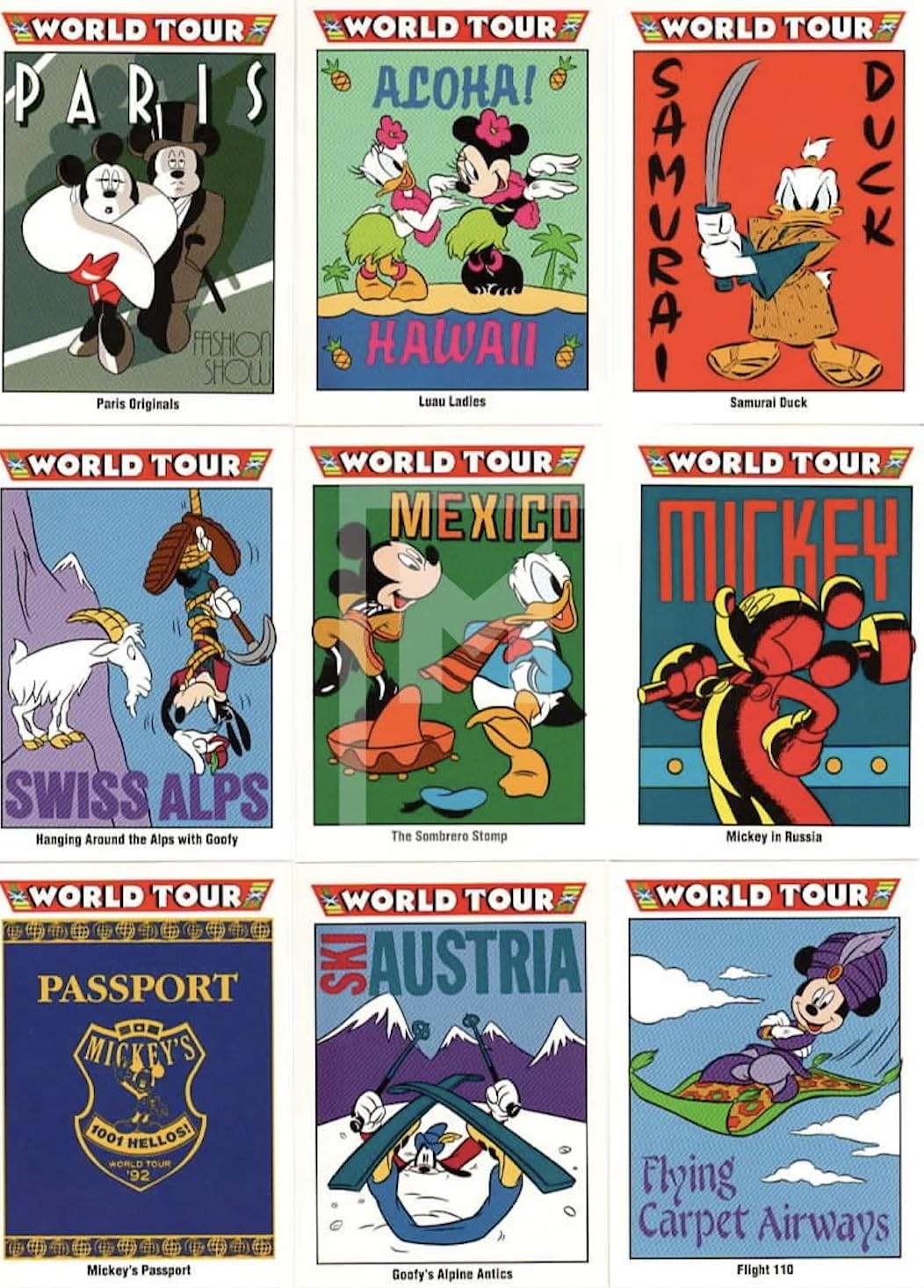 1992 Disney Trading Cards by Impel Collectors - 2 Packs - 15 Cards Per Pack - 30 Cards Total