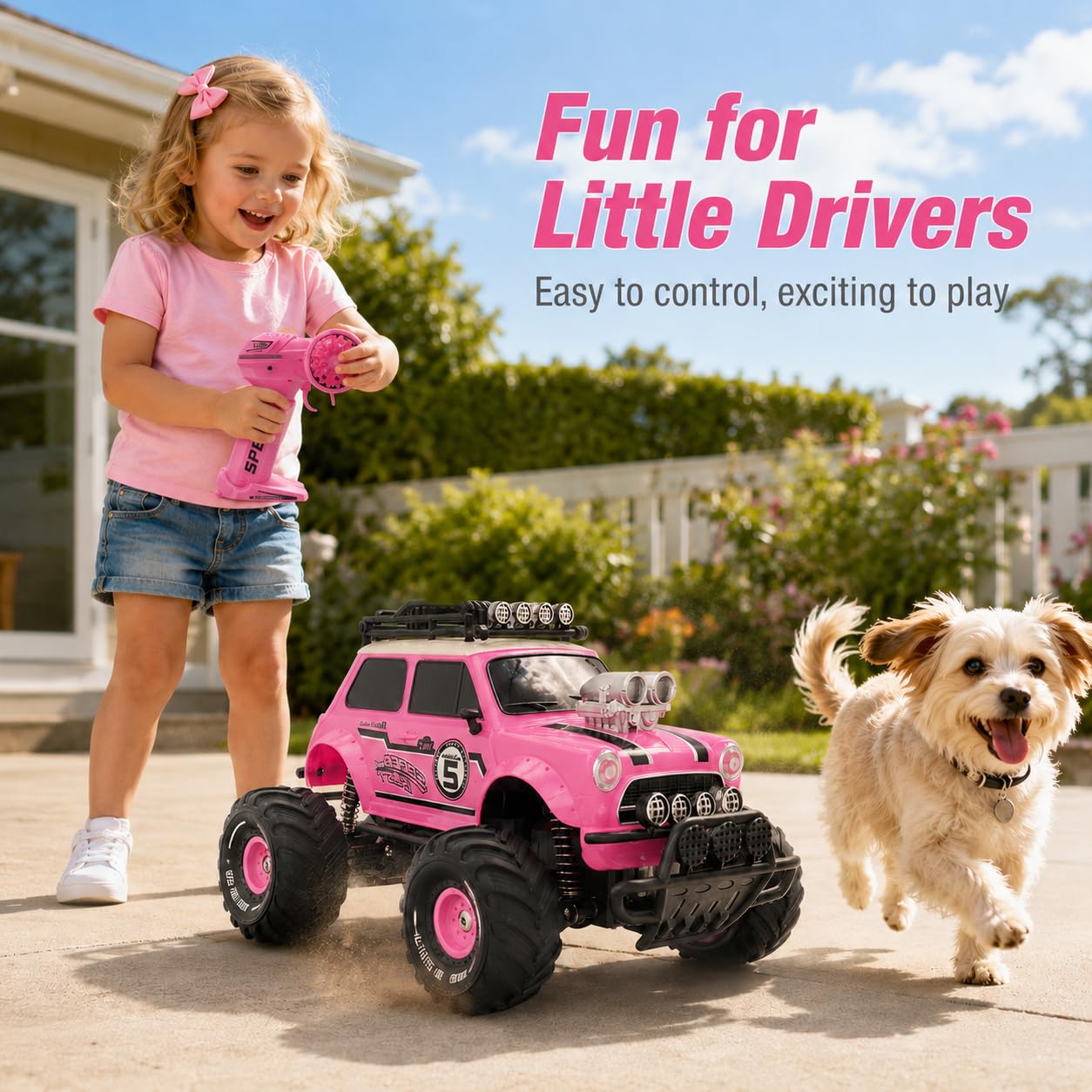 10Leccion Pink RC Monster Truck for Girls Ages 3-8