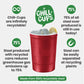 Steel Chill Cups 16 oz. Durable & Reusable Party Cups, Red, 12 Count