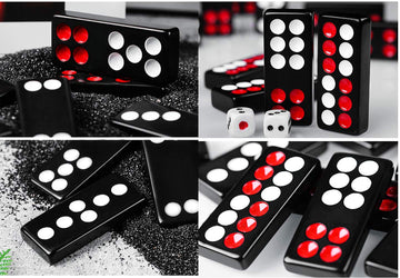 HenMerry 32PCS Pai Gow Tiles Game Set,24# Chinese Traditional Black Dominoes PaiGow, Pai Gow Poker, Best Casino Game Party Fun Toy for Entertainemnt