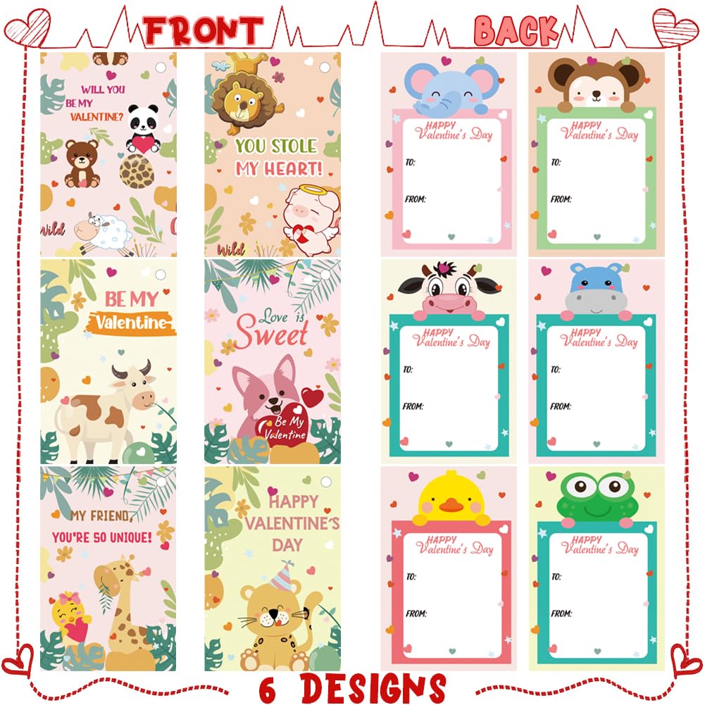 24PCS Valentines Day Cards with Small Stuffed Animals Plush Toys Set, Little Mini Stuffed Animal Keychain Valentine Exchange Cards for Kids Classroom