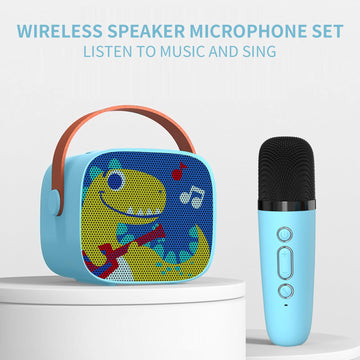Snowall Dinosaur Karaoke Machine for Kids,Portable Bluetooth Speaker with Wireless Microphone,Kids Music Player Toys for Boys,3,4, 5, 6, 7, 8+ Years