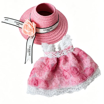 Premium Overall Pinafore Dress (Pink Suspender Dress) for 6.7" / 17 cm LABUBU Doll - Includes Miniature Accessories (Doll Not Included)