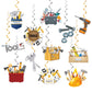 24 Pcs Tools Hanging Decorations Tools Hanging Swirls Ceiling Swirls Tools Birthday Party Supplies for Tools Party Decorations Toolbox Decorations
