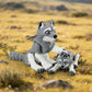 LehuoMaker 3D Printed Animals Wolf, Flexible Articulated Poseable 3D Printed Animals - Fidget Desk Pets Gift Classroom Rewards Toys