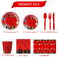 81Pcs Cartoon Spider Birthday Party Supplies,Red Spider Set Tableware Plates Napkins Cups Knives Spoons Forks