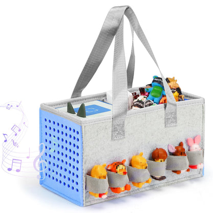 Aukoala Carrying Case for Toniebox Travel Bag for Tonies Starter Set & Audio Player Felt Cloth Portable Bags for Toniebox 2 Kids Travel Toy Organizer