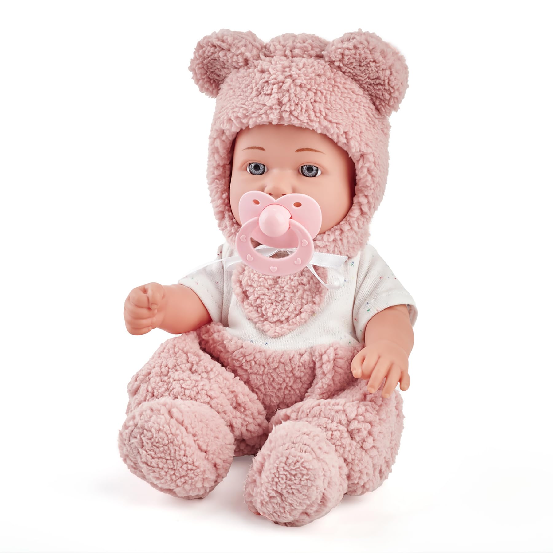 Enjoyin 12" Baby Doll with Accessories for Toddler Girls Ages 3+ | Includes Pink Outfit, Pacifier, Bottle & Soft Blanket | Interactive Role-Play Toy
