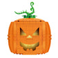 Brickcraft Brick O’-Lantern Building Kit, 233 Pieces | Halloween Pumpkin Decoration with 3 Interchangeable Faces & 2 Flickering Light Bricks | DIY