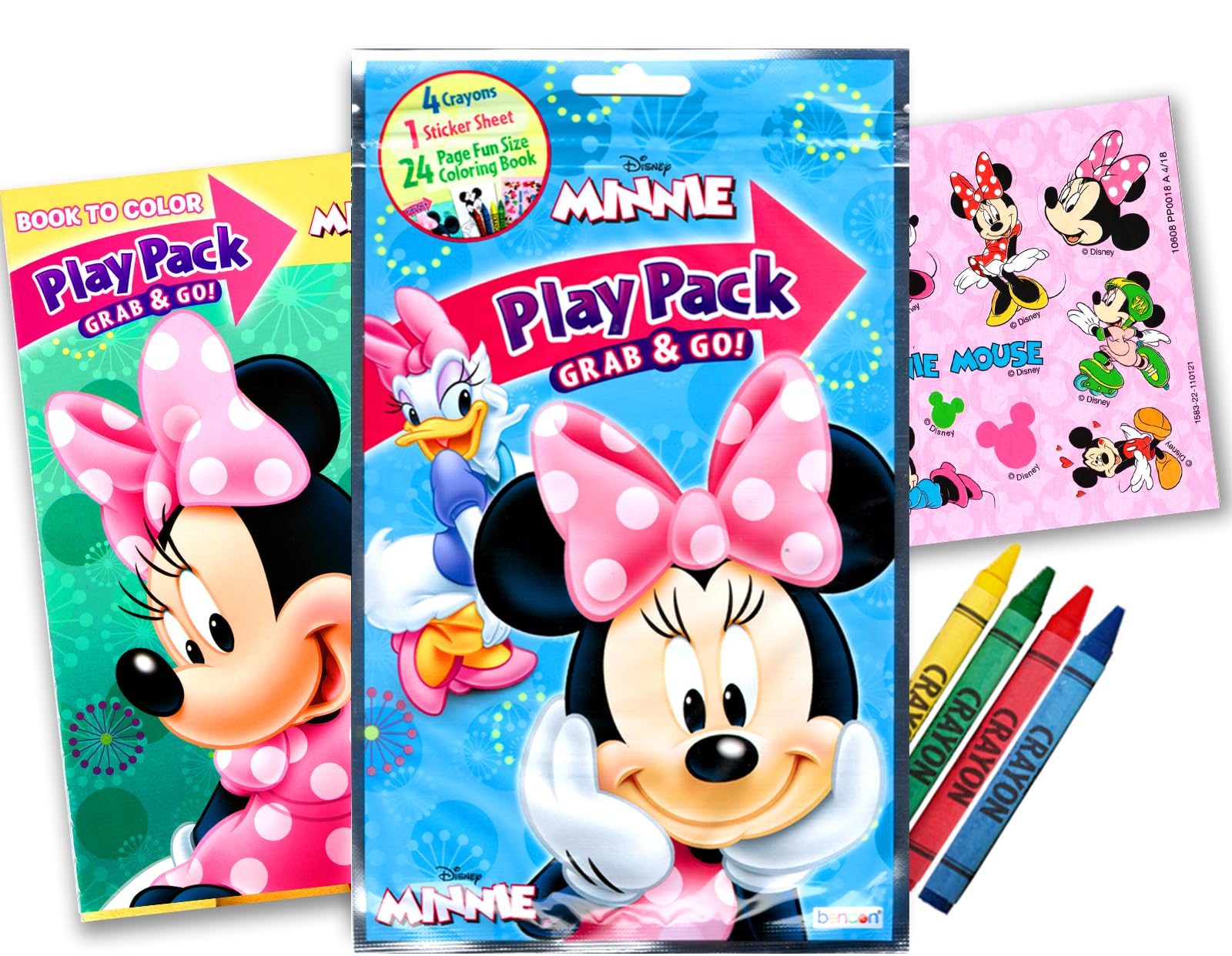 Disney Mickey and Minnie Mouse Party Favor Set Bundle for Kids - 8 Play Packs with Mini Coloring Books, Stickers for Boys and Girls Birthday Party