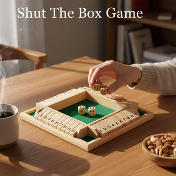 Shut The Box Dice Game, 2-4 Player Wooden Board Table Toy, Math Games for Adults and Teenager, Interactive Desktop Game Birthday Party Gifts