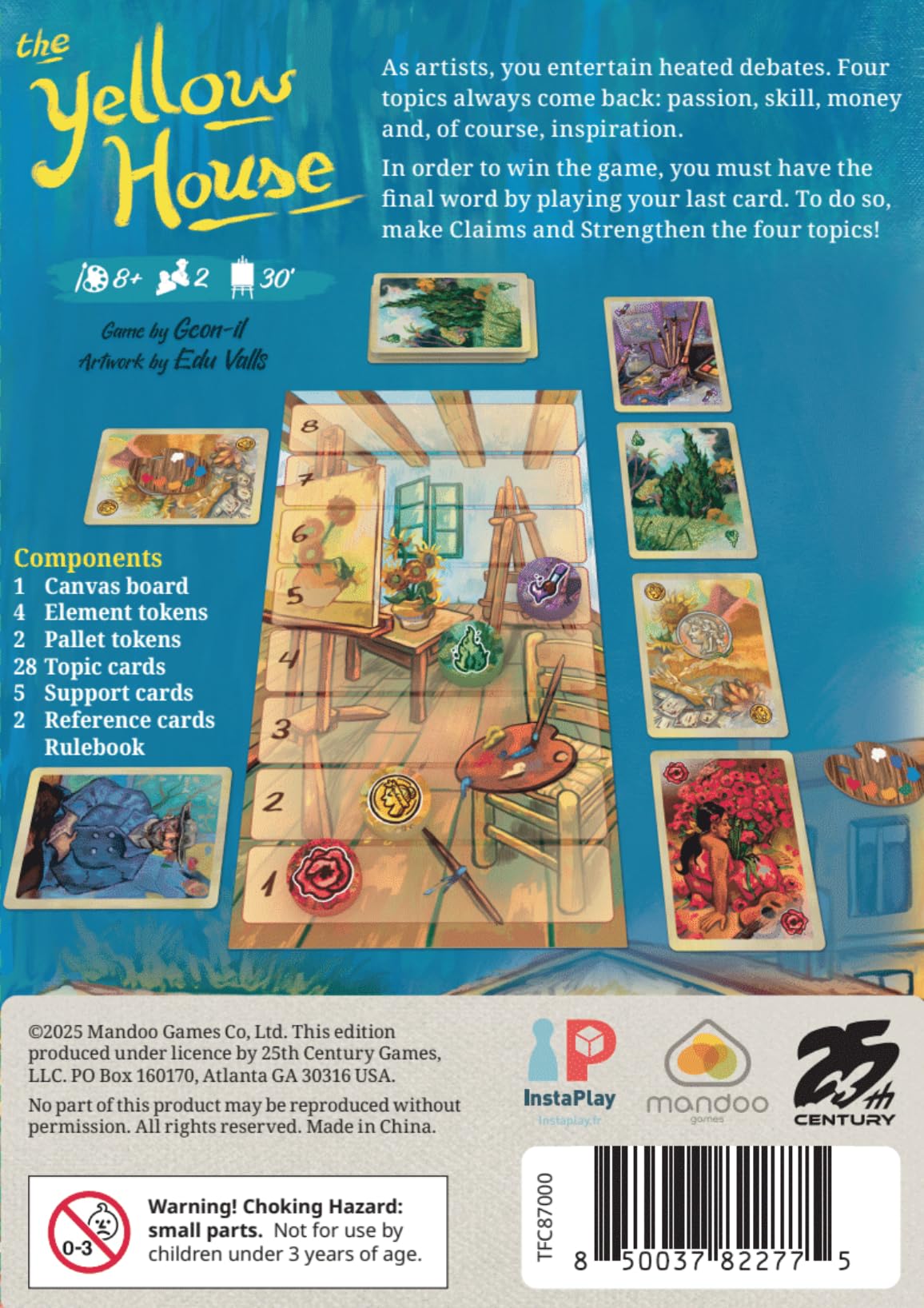 25th Century Games The Yellow House - Artistic Debate Card Game Ages 8+ | 2 Players | 30 Min Playtime