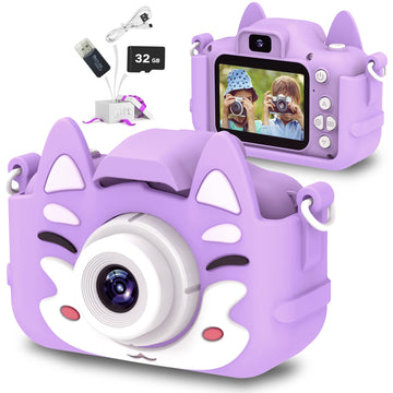 Slothcloud Kids Selfie Camera,Birthday Gifts for Boys Age 3-9,HD Digital Video Cameras for Toddler,Toy for 3 4 5 6 7 9 Year Old Teens with 32GB SD