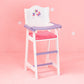 Olivia's Little World Little Princess Baby Dolls High Chair with Fixed Tray and Pink Polka Dot Cushion, White/Purple