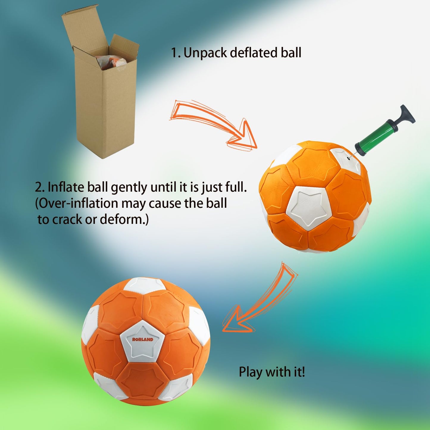 RORLAND Swerve and Curve Size 4 Soccer Ball,Soccer Training Ball with Special Panels to Play, Outdoor Indoor Activities Games, Kids Fun Football