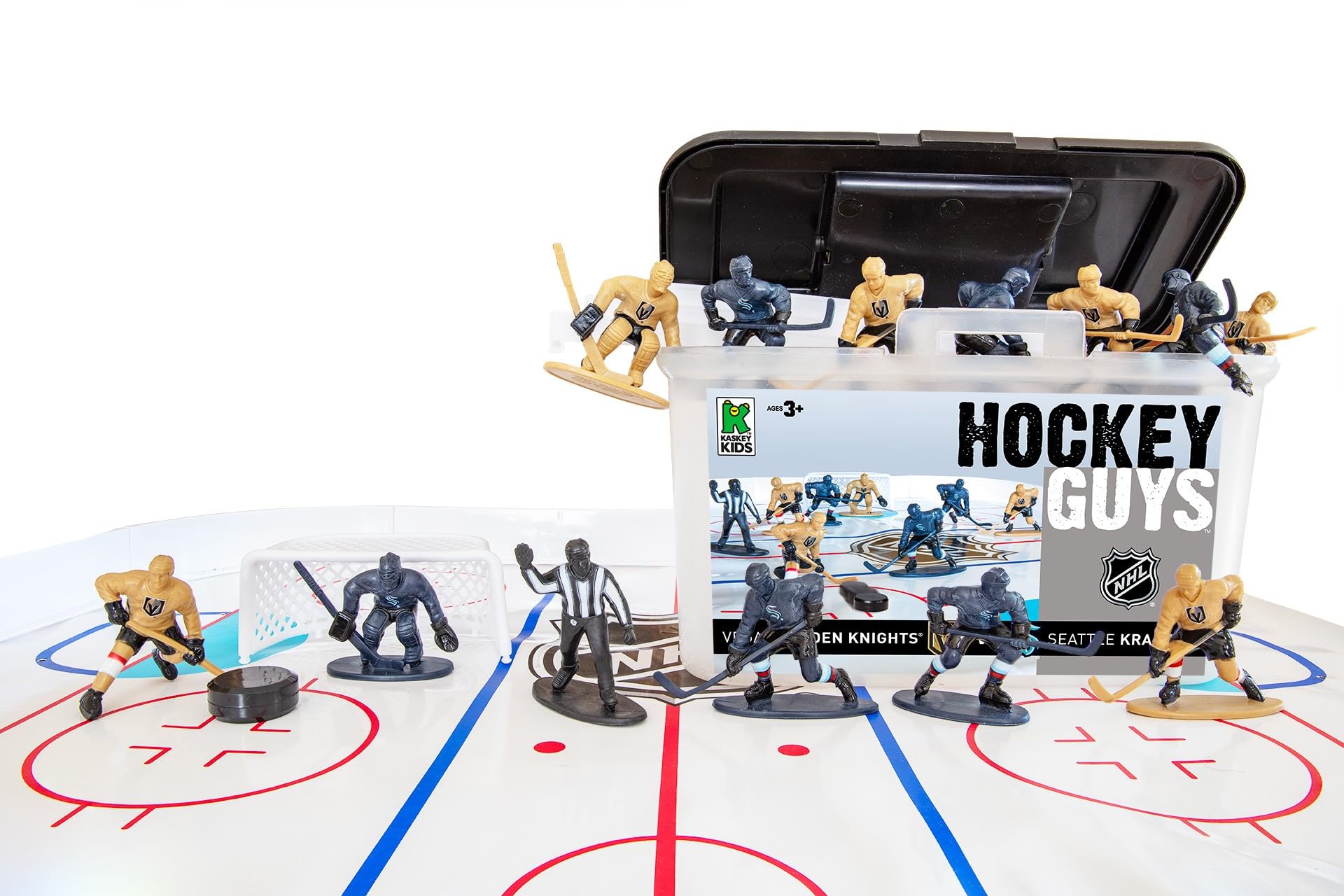 Kaskey Kids NHL Hockey Guys, Vegas Knights vs. Seattle Kraken, 27 Pieces in Each Set, Includes 2 Teams and Travel Storage Case, Nostalgic Sports