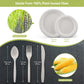 Fuyit Compostable Paper Plates with Cutlery Set, Disposable Dinnerware