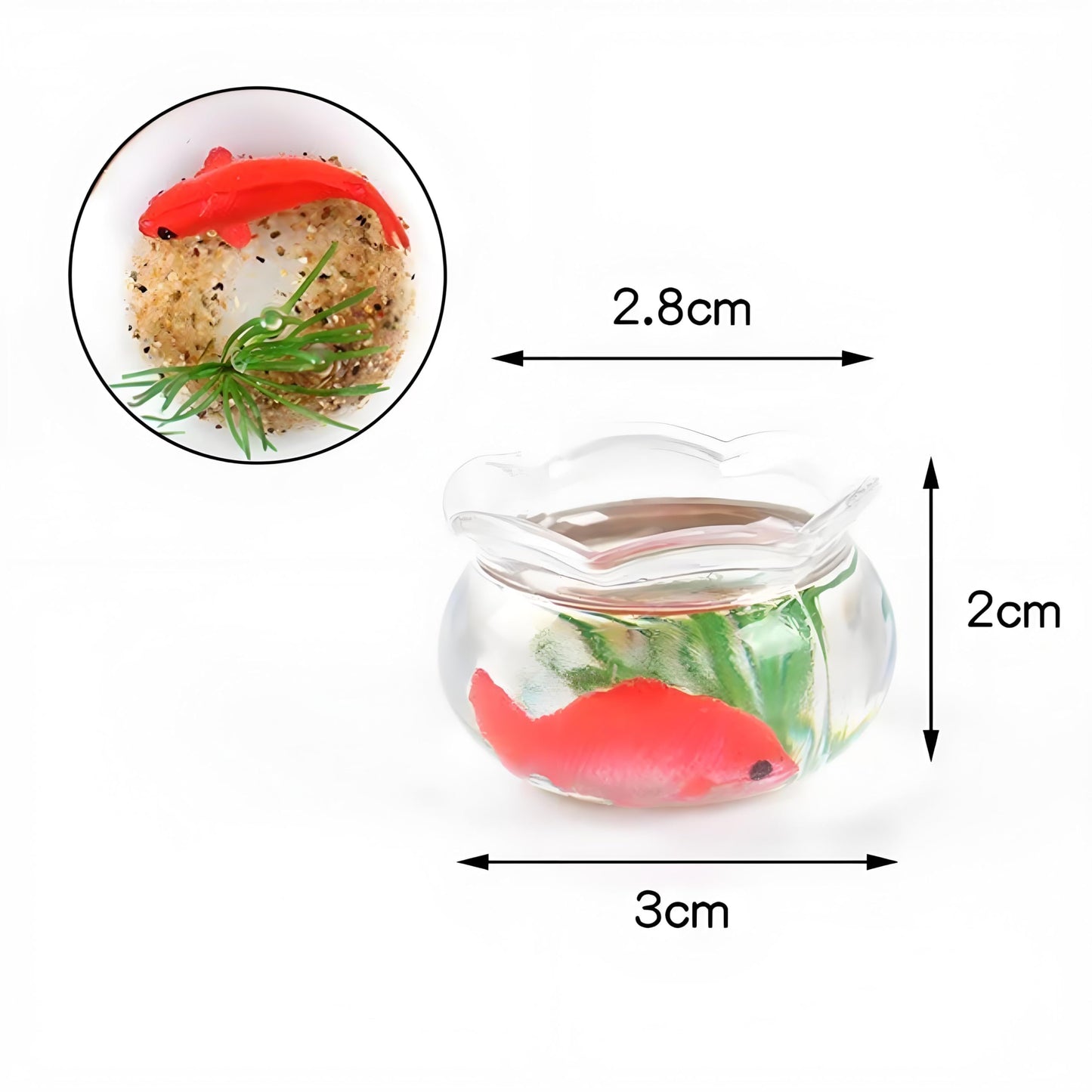 Miniature Goldfish Bowls for Dollhouse - Realistic Resin Fish Tank Accessories, Cute Animal Figurines, Smooth Surface, Fairy Garden Decor, 1:12 Scale
