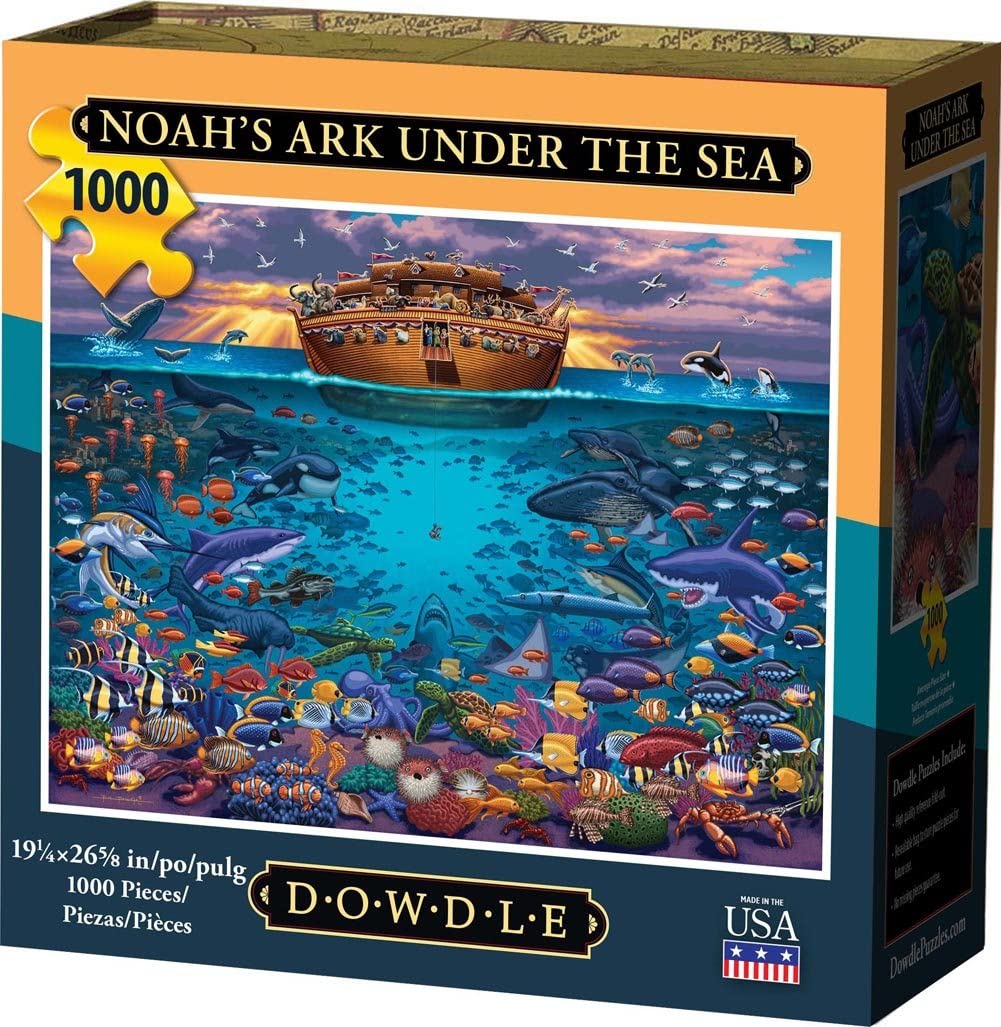 Dowdle Folk Art Puzzles - Noah's Ark Under The Sea Puzzle, 1000 Pieces