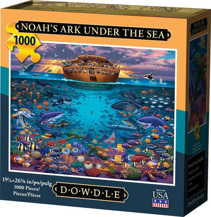 Dowdle Folk Art Puzzles - Noah's Ark Under The Sea Puzzle, 1000 Pieces