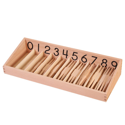 MONTESSORI OUTLET Spindle Box With 45 Spindles (USA Print) for 3-6 Years Montessori Education at School and Home