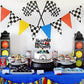 Race Car Birthday Cake Topper - Black Happy Birthday Cake Topper for Chequered Flag/Racing Car Themed Kids Boys Girls 1st 2nd 3th 4th 5th 6th 7th