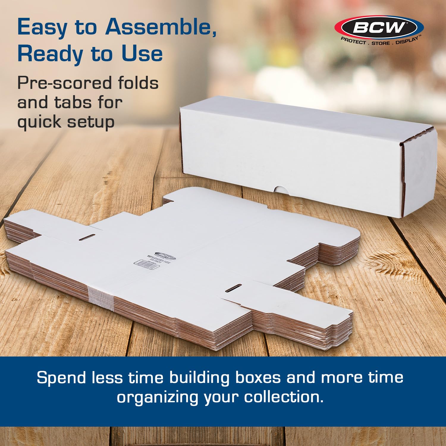 BCW 14-Inch Toploader Storage Box - 5 Pack | Holds 210 Toploaders | Durable Cardboard Organizer for Sports & Trading Cards