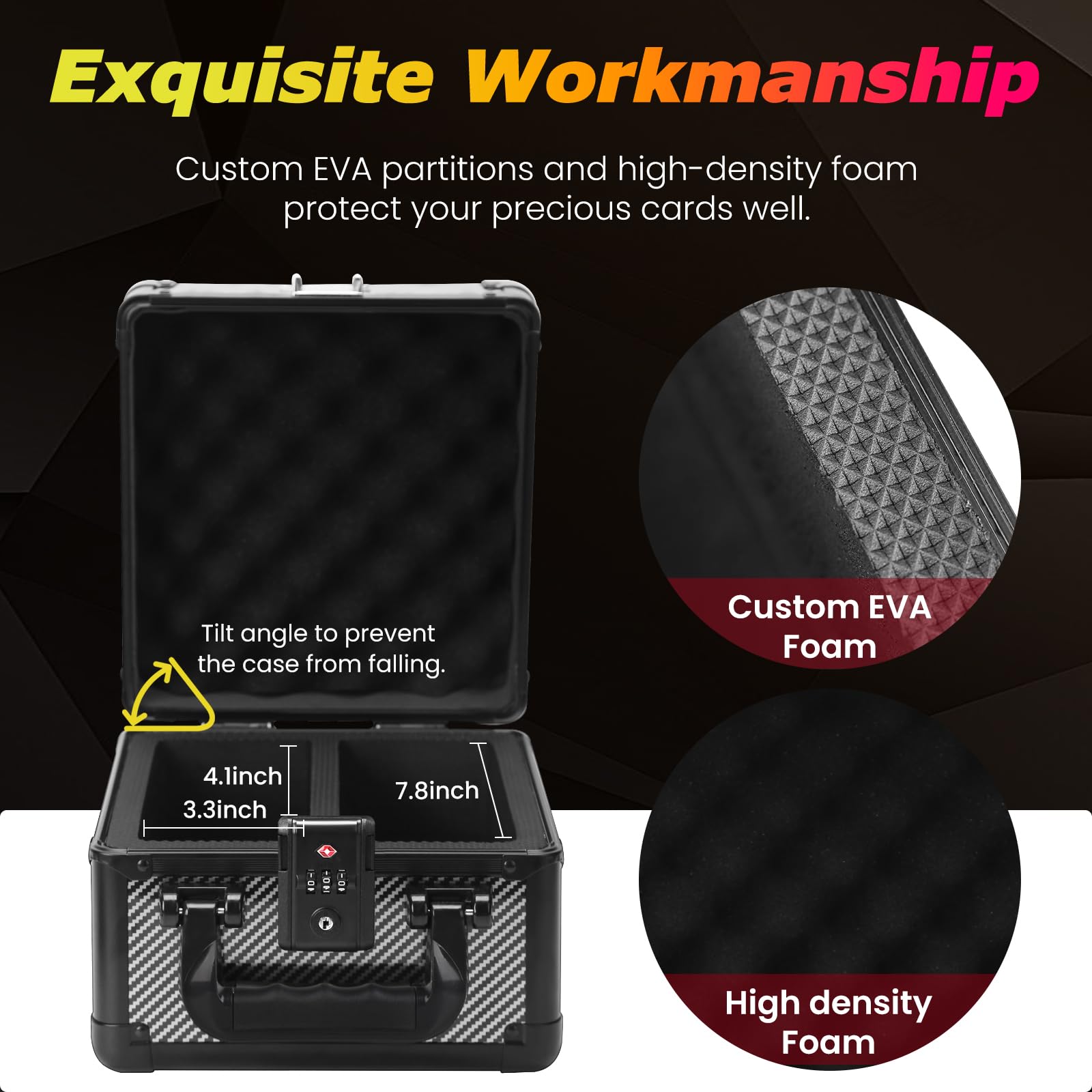 ZINHO Graded Card Case Upgraded Sports Card Storage Box Waterproof Trading Card Holder, Compatible with PSA BGS CSG FGS Up to 80+ Cards with TSA