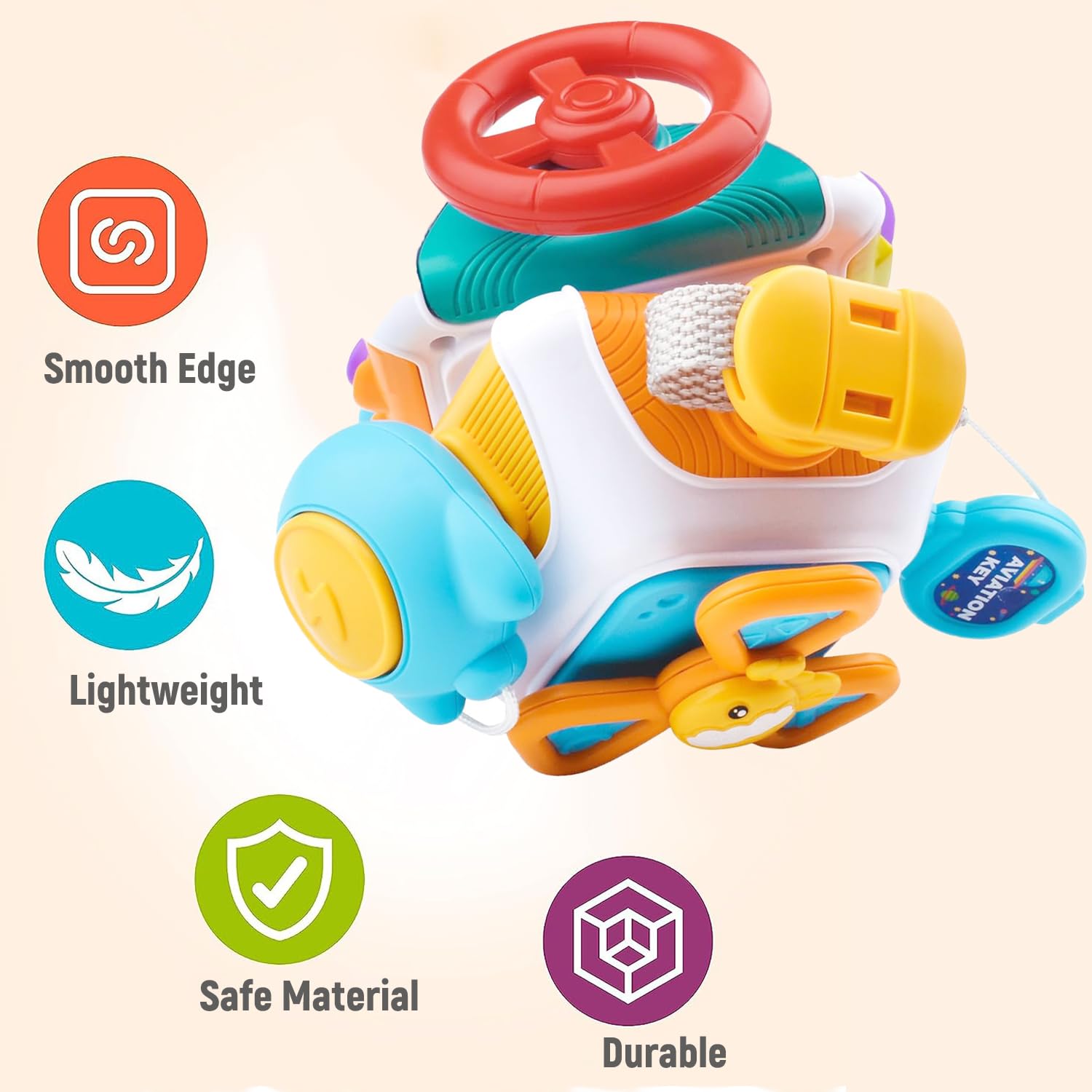 GZSDLL Montessori Busy Cube for Toddlers,Car Travel Toys Busy Board Activity Cube,Kids Educational Birthday Gifts Sensory Baby Toys 18+ Months