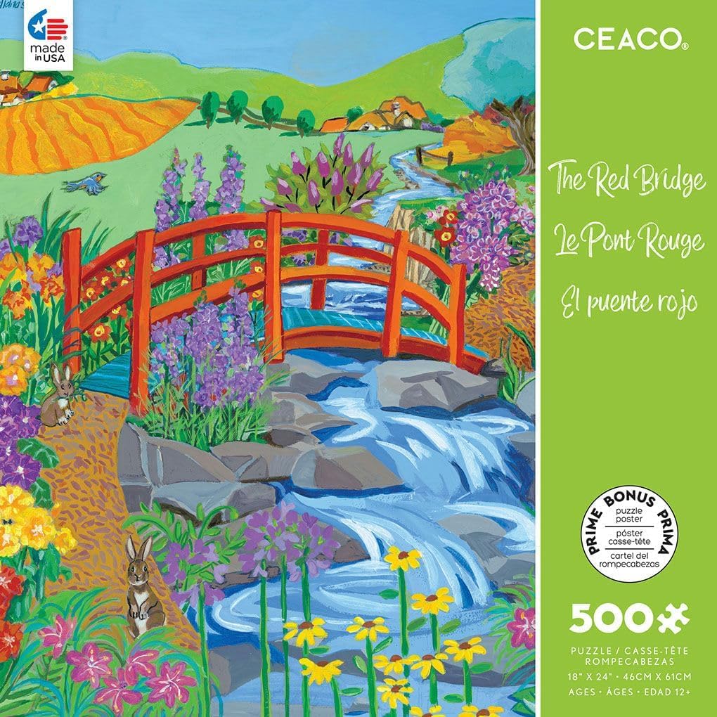 Ceaco - Red Bridge - 500 Piece Jigsaw Puzzle for Adults